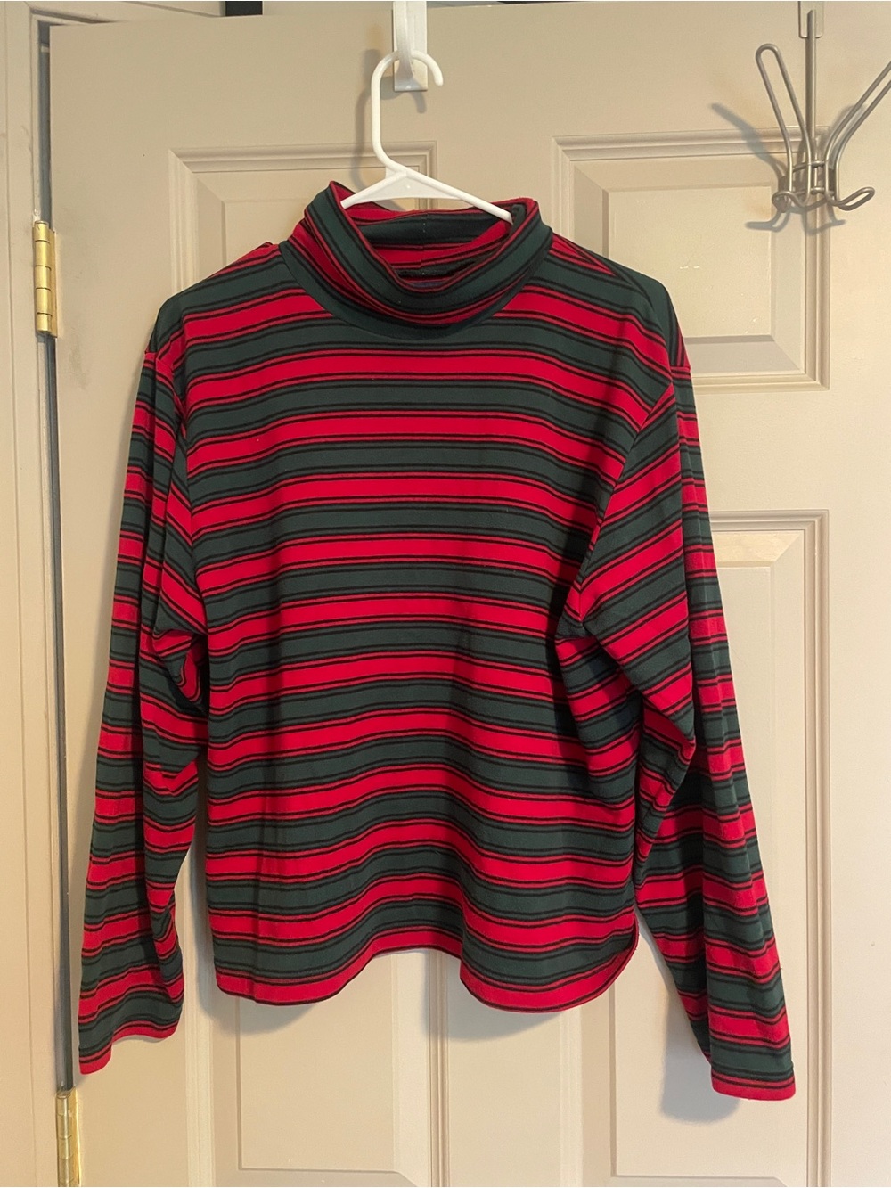 Karen Scott Striped Christmas Turtleneck